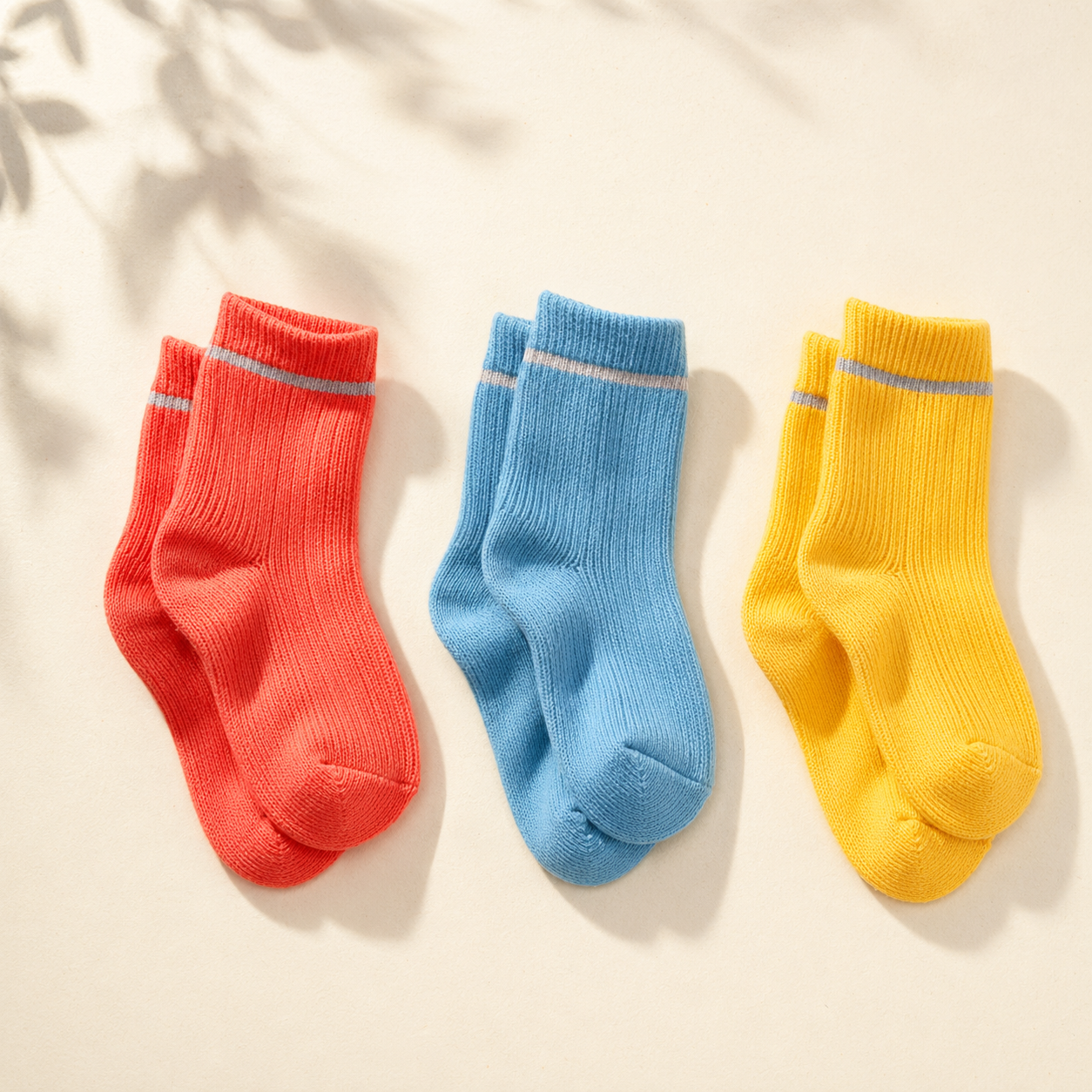 雲朵奶色棉褲穿在小孩身上於床邊伸懶腰